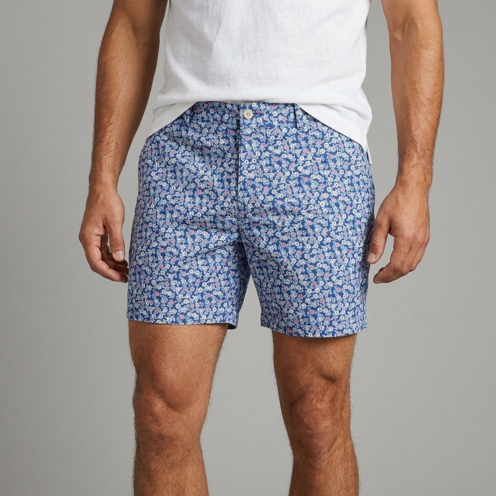 Bonobos Mens Floral Swim Trunks Blue Daisy Print Size 33 5 In Inseam 16422-MTB06